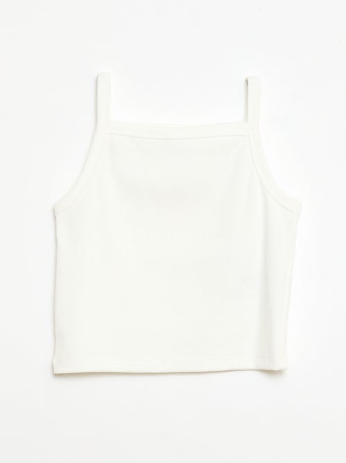 Canotta basic a costine con spalline sottili - Kiabi
