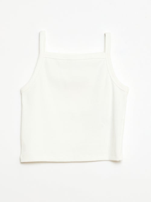 Canotta basic a costine con spalline sottili - Kiabi