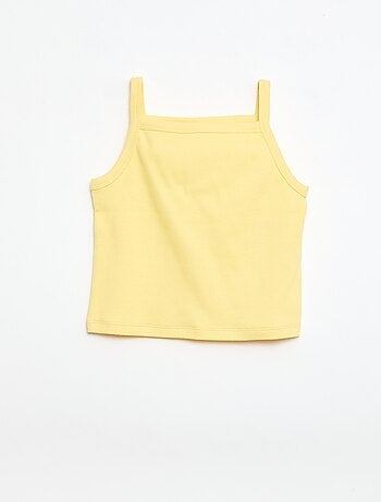 Canotta basic a costine con spalline sottili