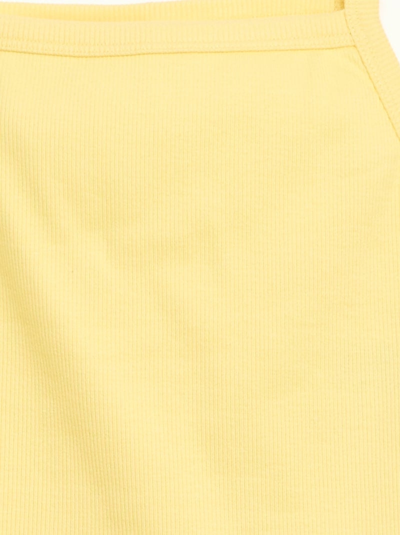 Canotta basic a costine con spalline sottili Giallo - Kiabi