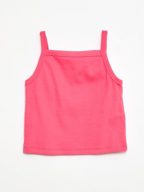 Canotta basic a costine con spalline sottili - Kiabi