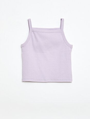 Canotta basic a costine con spalline sottili