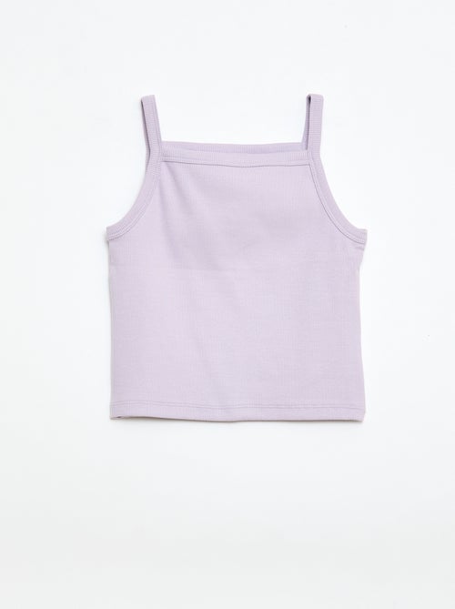 Canotta basic a costine con spalline sottili - Kiabi