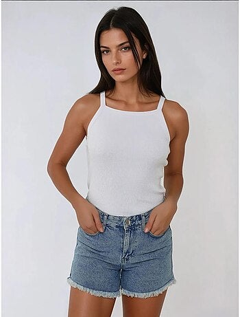 Canotta basic aderente con scollo all'americana hiccup
