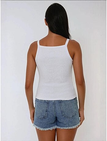 Canotta basic aderente con scollo all'americana hiccup