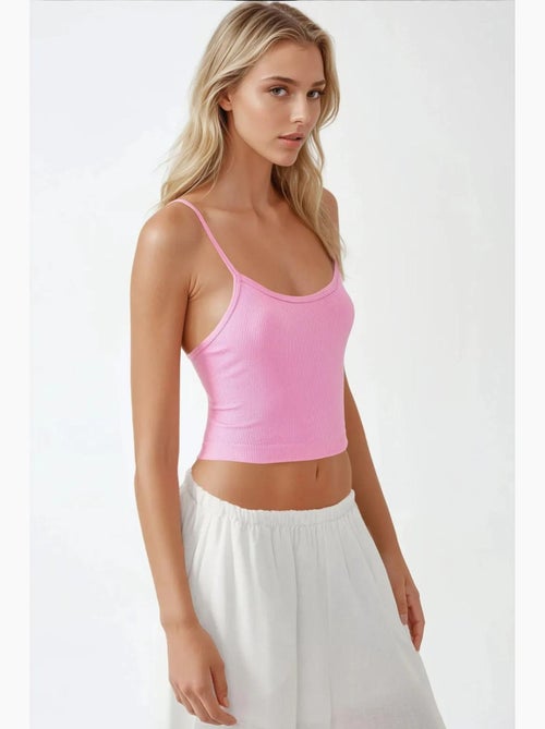 Canotta basic aderente con scollo rotondo hiccup - Kiabi Canotta basic aderente con scollo rotondo hiccup - Kiabi