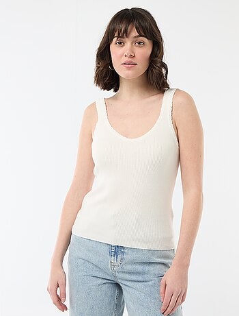 Canotta basic in tessuto a costine