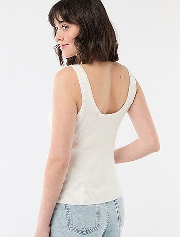 Canotta basic in tessuto a costine