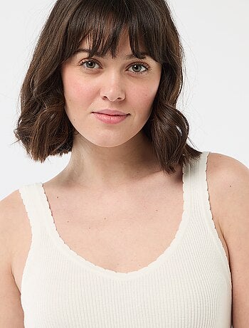 Canotta basic in tessuto a costine