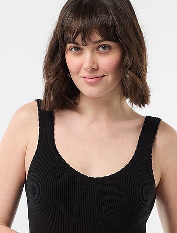 Canotta basic in tessuto a costine