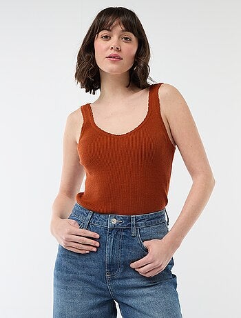 Canotta basic in tessuto a costine