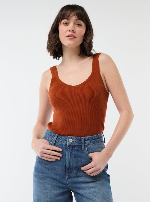 Canotta basic in tessuto a costine - Kiabi