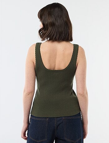 Canotta basic in tessuto a costine