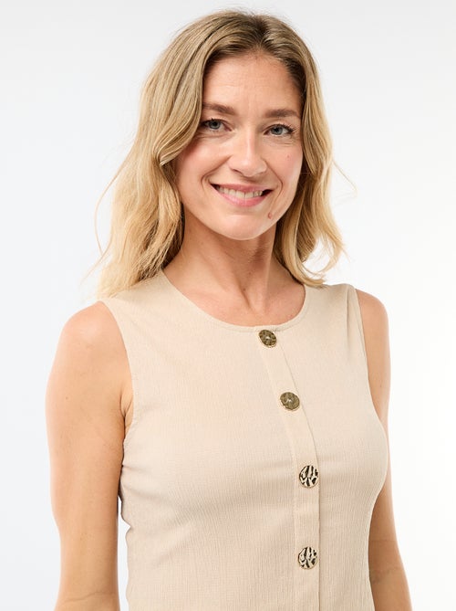 Canotta con apertura con bottoni dorati martellati - Kiabi