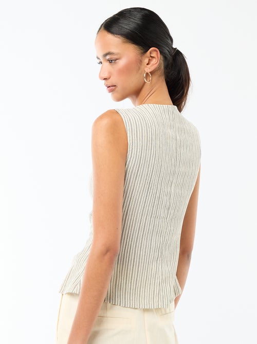 Canotta con apertura con bottoni dorati martellati - Kiabi