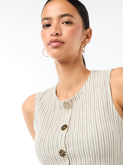 Canotta con apertura con bottoni dorati martellati - Kiabi