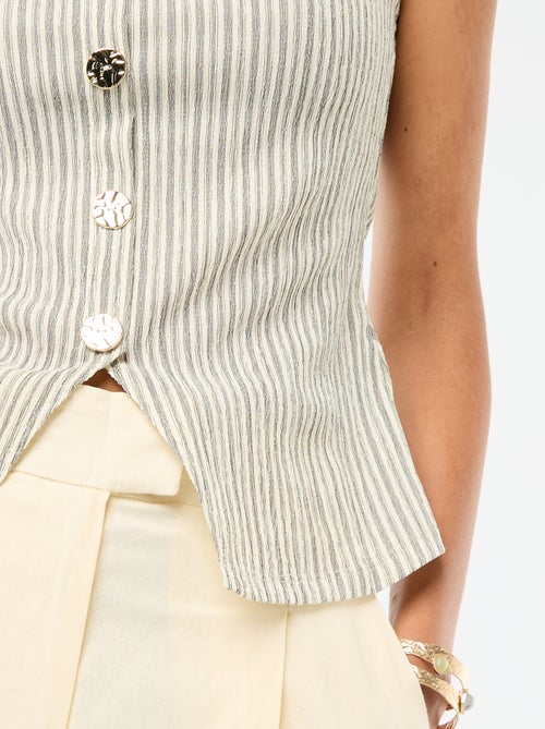 Canotta con apertura con bottoni dorati martellati - Kiabi