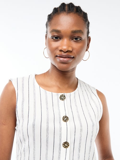 Canotta con apertura con bottoni dorati martellati - Kiabi