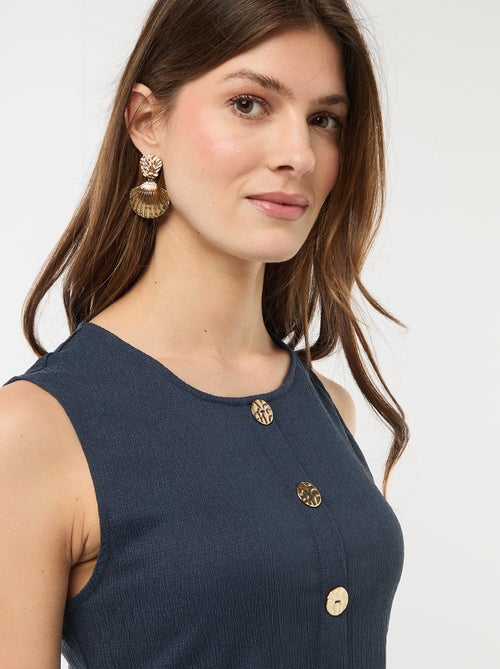 Canotta con apertura con bottoni dorati martellati - Kiabi