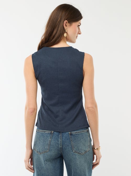 Canotta con apertura con bottoni dorati martellati - Kiabi