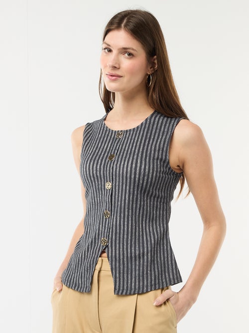 Canotta con apertura con bottoni dorati martellati - Kiabi