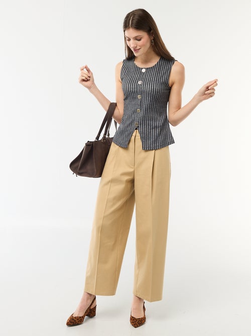 Canotta con apertura con bottoni dorati martellati - Kiabi