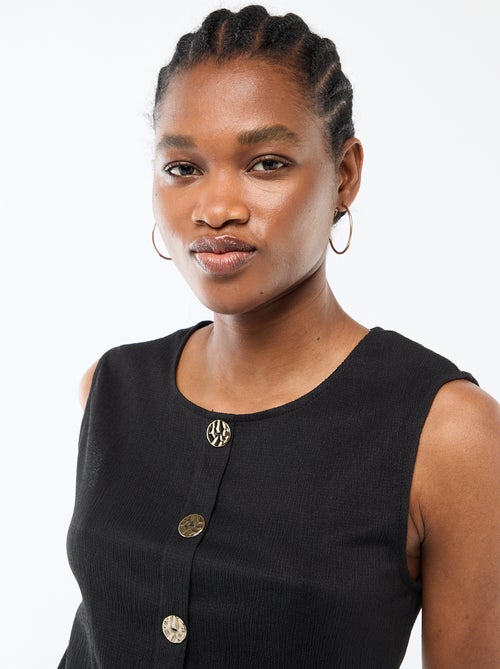 Canotta con apertura con bottoni dorati martellati - Kiabi