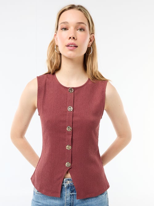 Canotta con apertura con bottoni dorati martellati - Kiabi