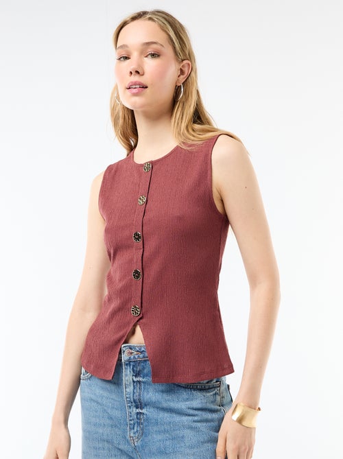 Canotta con apertura con bottoni dorati martellati - Kiabi