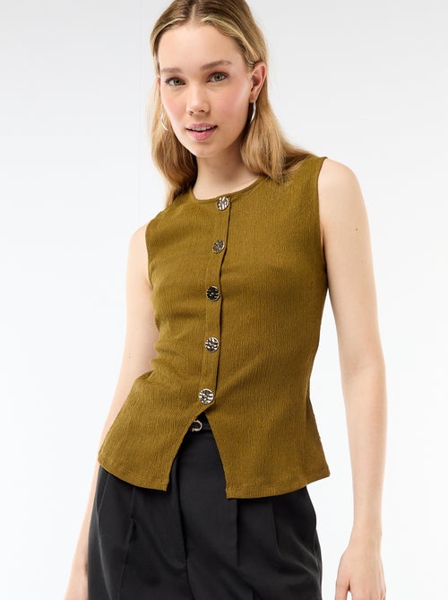 Canotta con apertura con bottoni dorati martellati - Kiabi