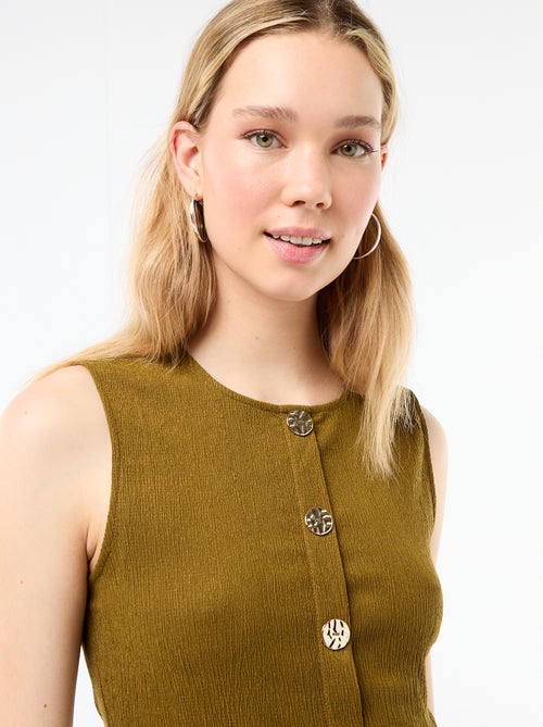 Canotta con apertura con bottoni dorati martellati - Kiabi