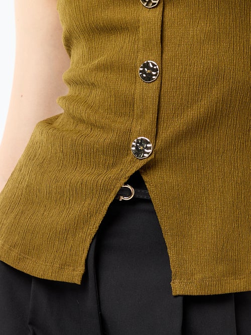 Canotta con apertura con bottoni dorati martellati - Kiabi