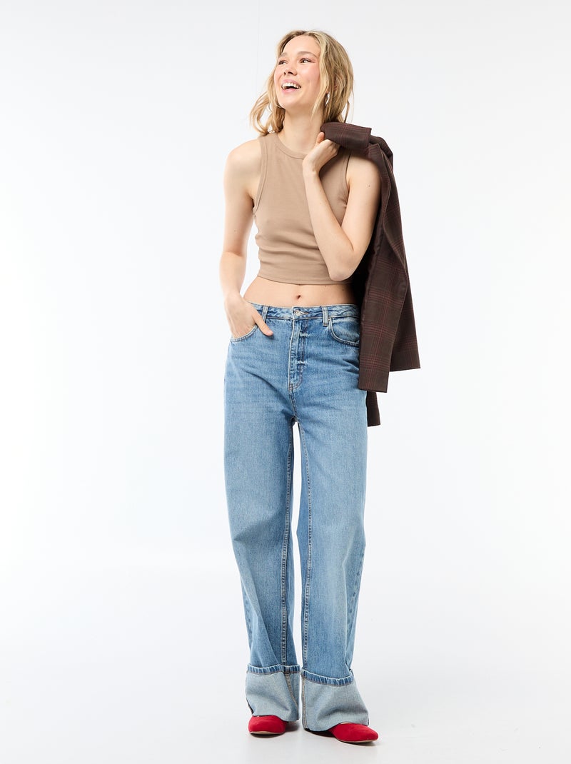 Canotta con giromanica all'americana Beige - Kiabi