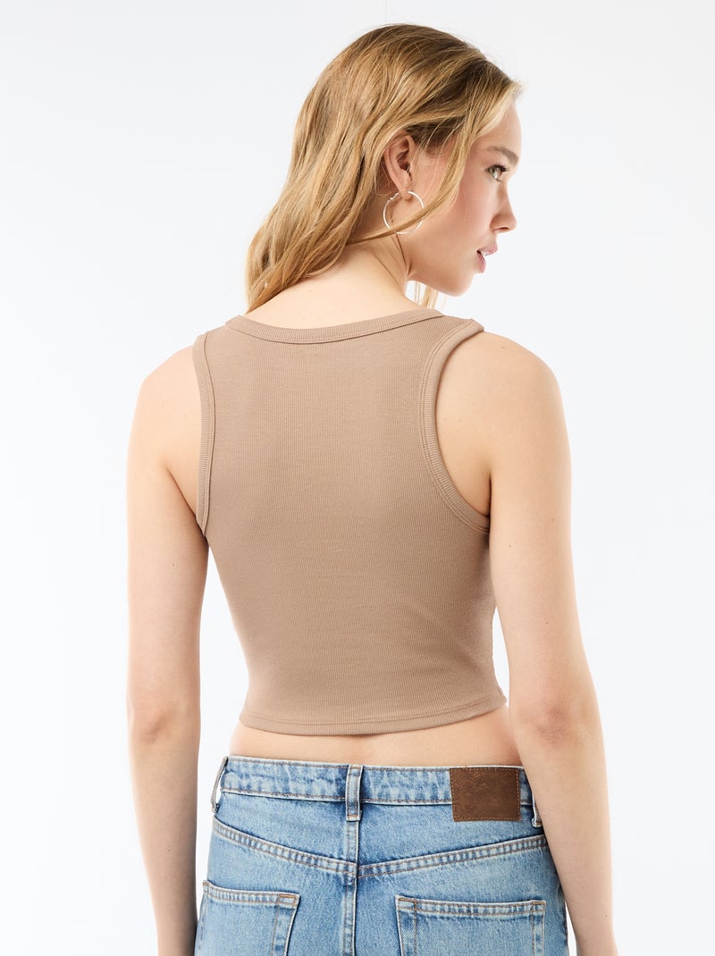 Canotta con giromanica all'americana Beige - Kiabi