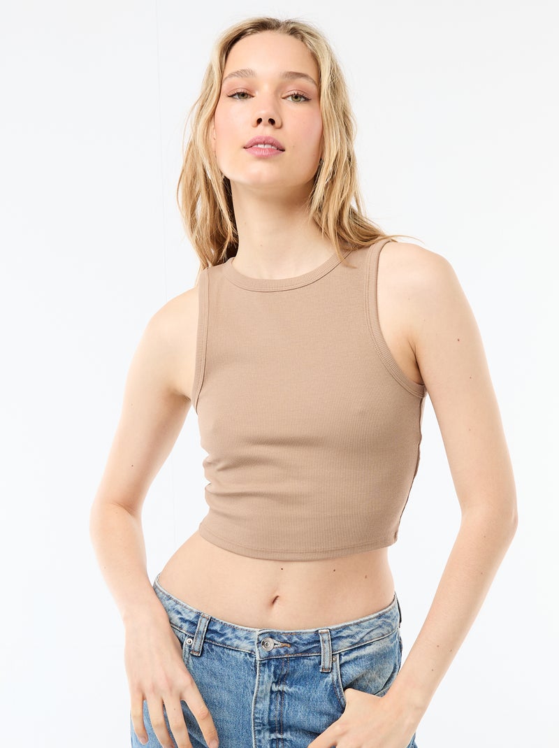 Canotta con giromanica all'americana Beige - Kiabi