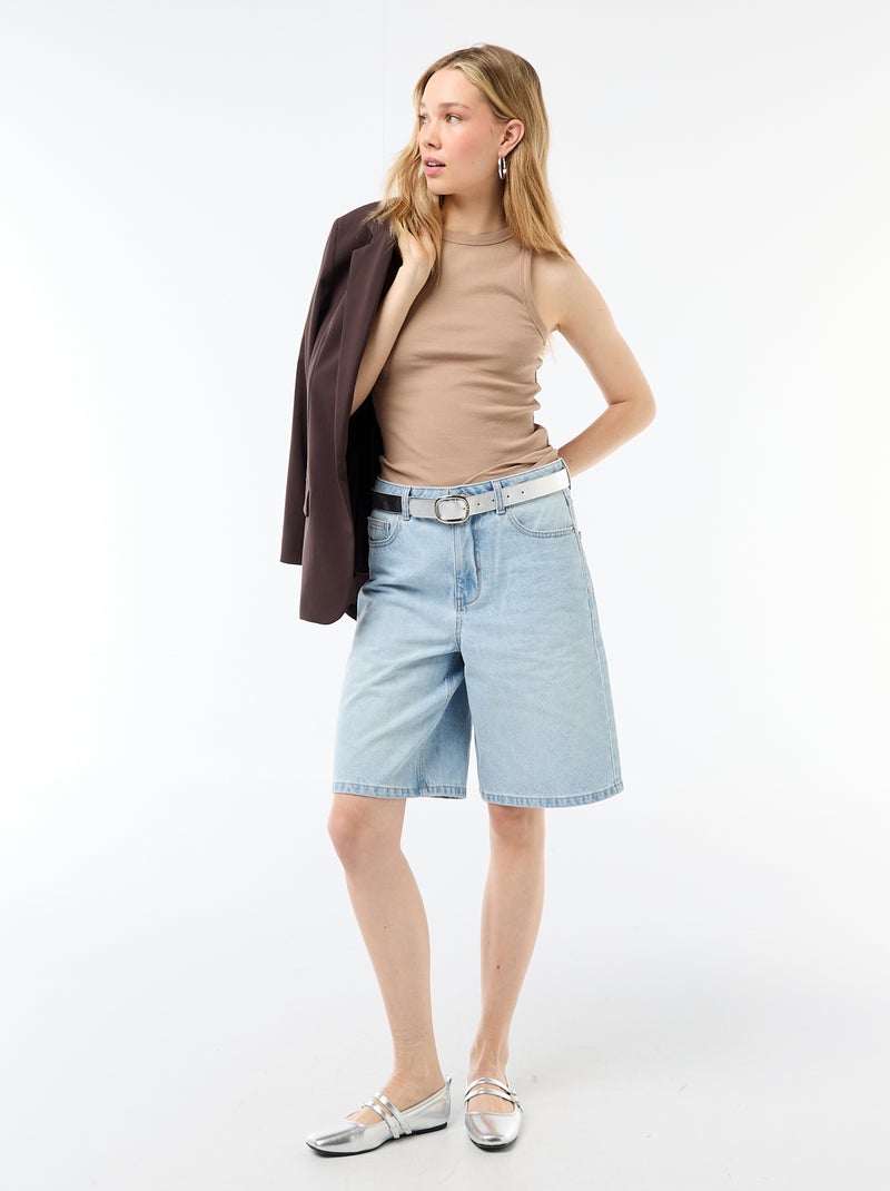 Canotta con giromanica all'americana Beige - Kiabi