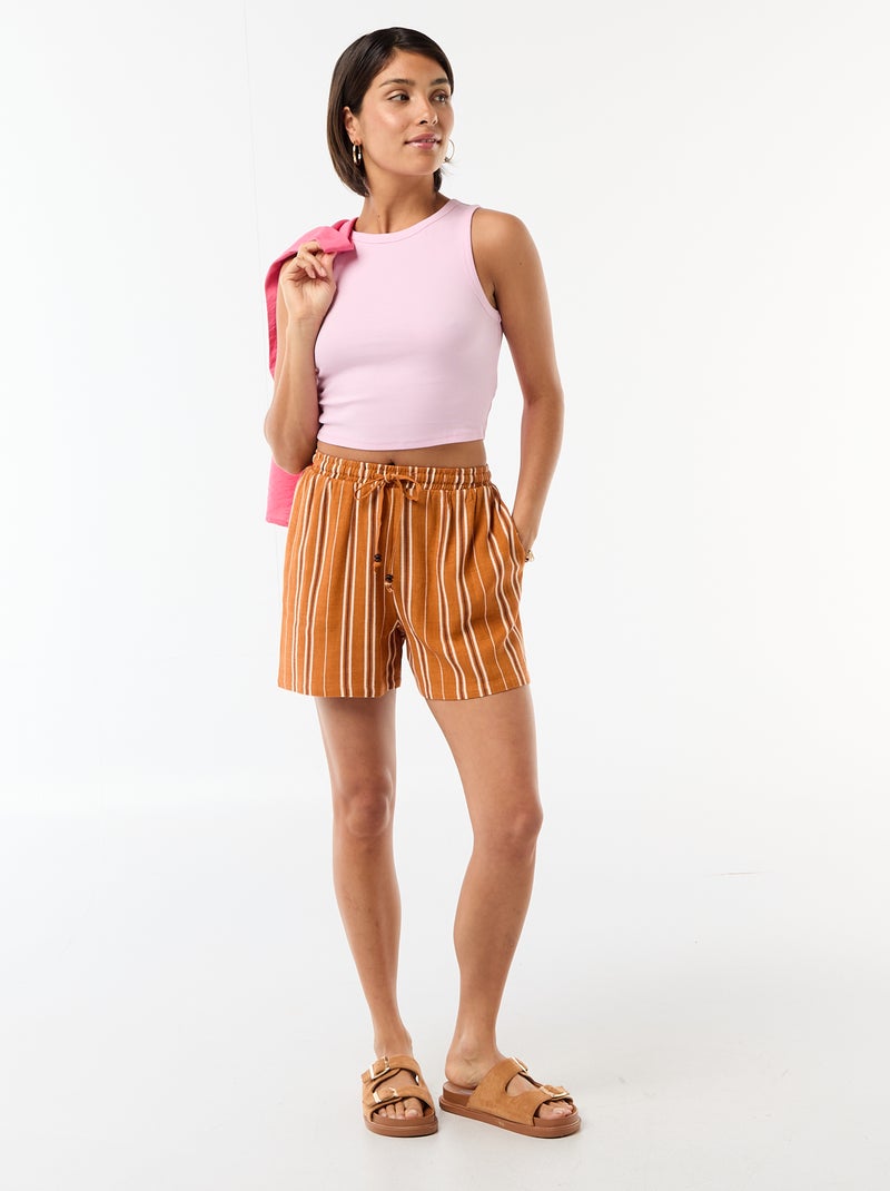 Canotta con giromanica all'americana Rosa - Kiabi