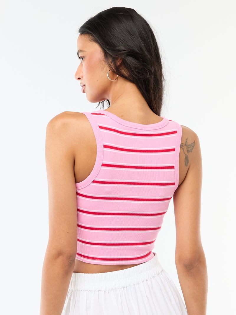 Canotta con giromanica all'americana Rosa - Kiabi