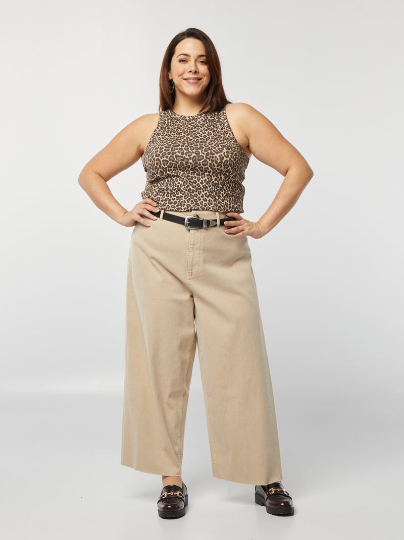 Canotta con giromanica americano BEIGE - Kiabi