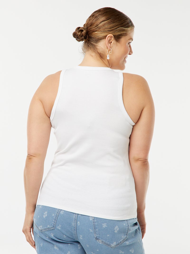 Canotta con giromanica americano bianco - Kiabi