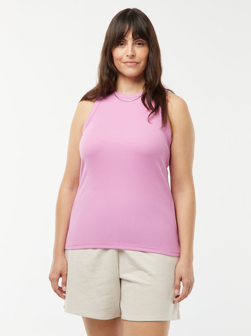 Canotta con giromanica americano ROSA - Kiabi