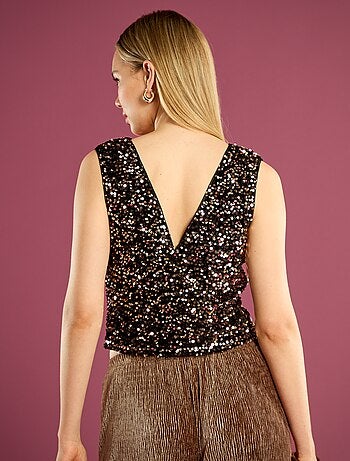 Canotta con paillettes