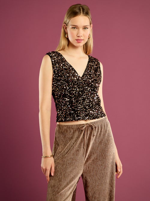Canotta con paillettes - Kiabi