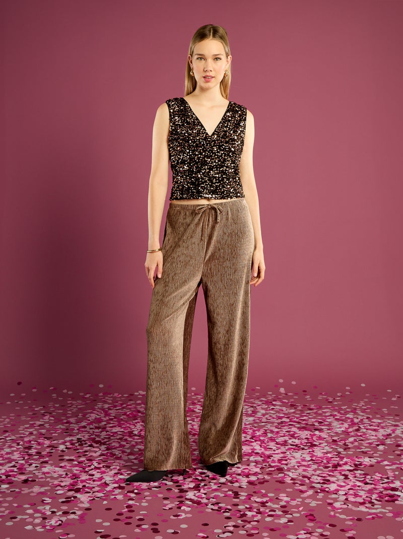 Canotta con paillettes Giallo - Kiabi