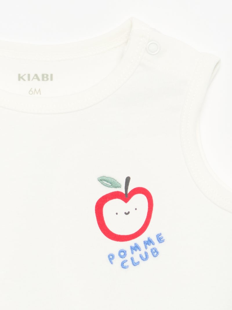 Canotta con patch sul petto Bianco - Kiabi