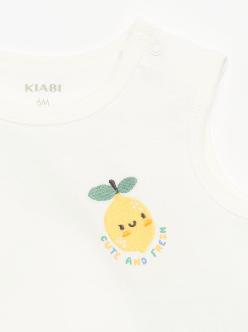 Canotta con patch sul petto Bianco - Kiabi