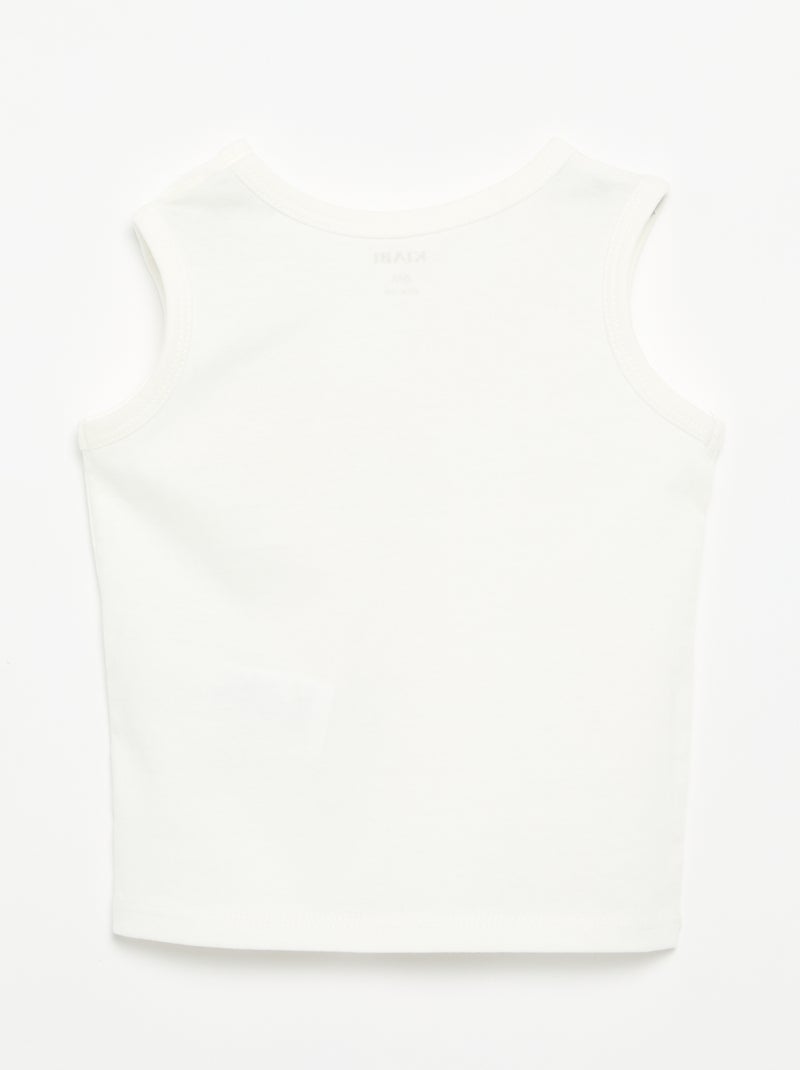 Canotta con patch sul petto Bianco - Kiabi