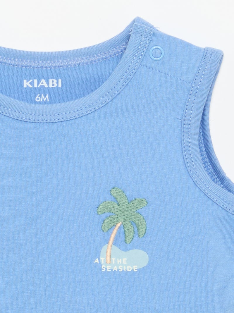 Canotta con patch sul petto Blu - Kiabi