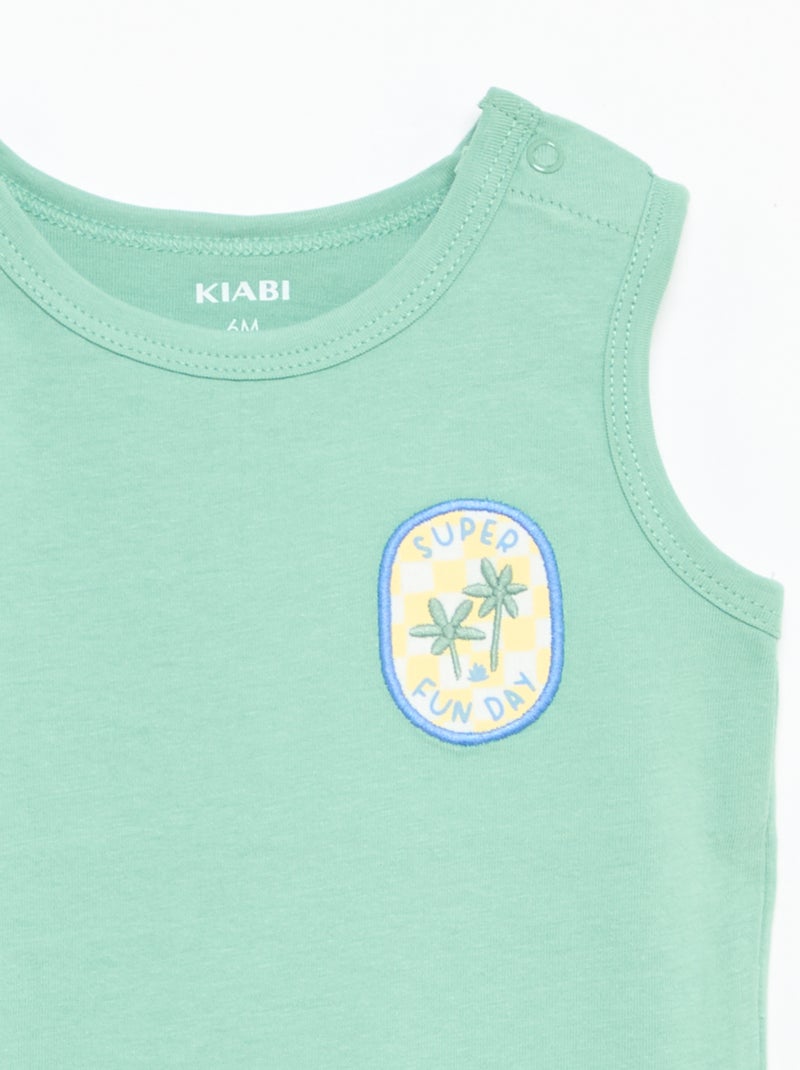 Canotta con patch sul petto Verde - Kiabi