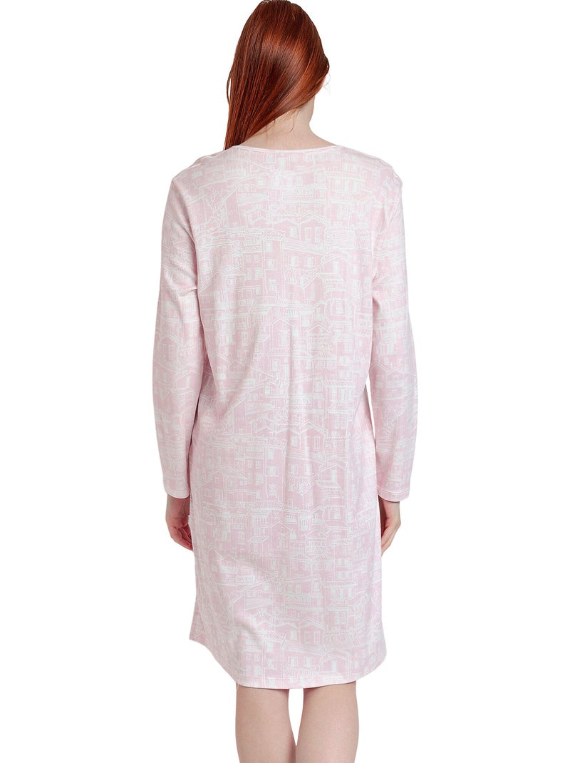 Canotta con patta a maniche lunghe da donna ADMAS La Vie Est Belle Rosa - Kiabi